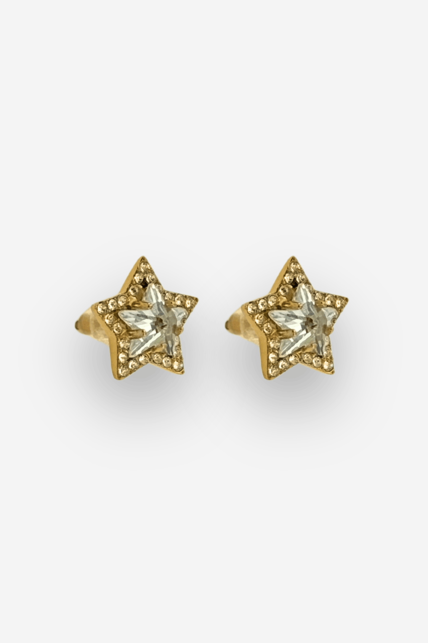 Boucles d'oreilles star en acier inoxydable à strass sisters bay