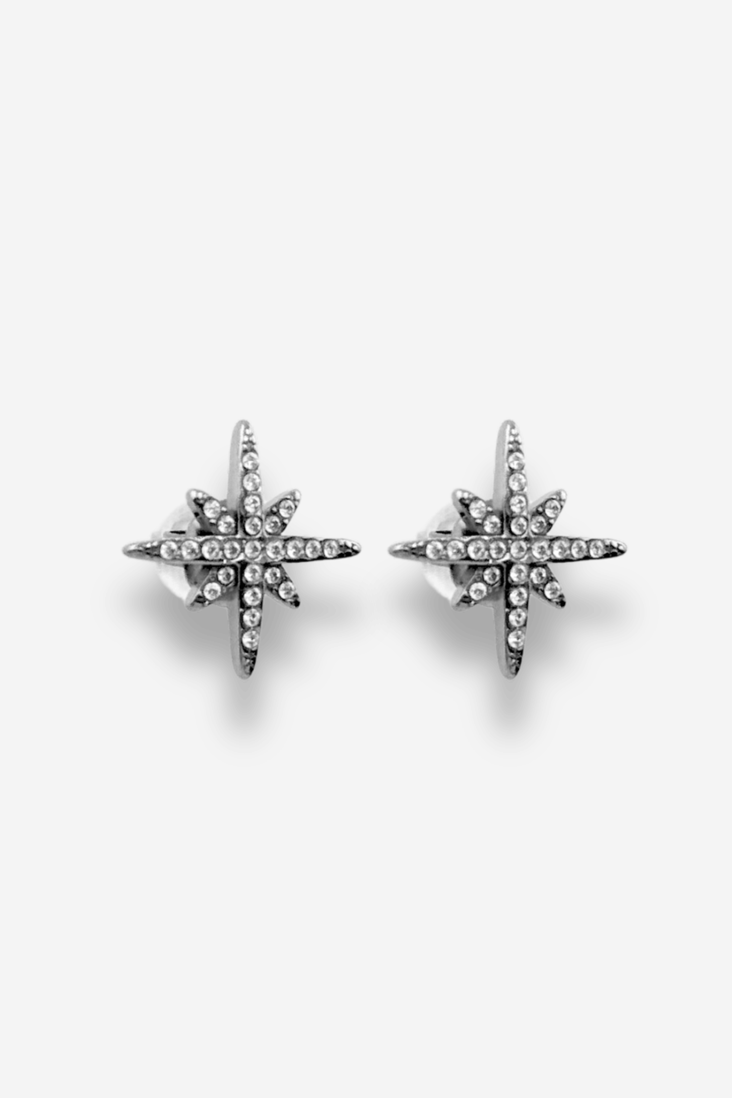 boucles doreilles argentées eclipse etoiles a strass en acier inoxydable sisters bay