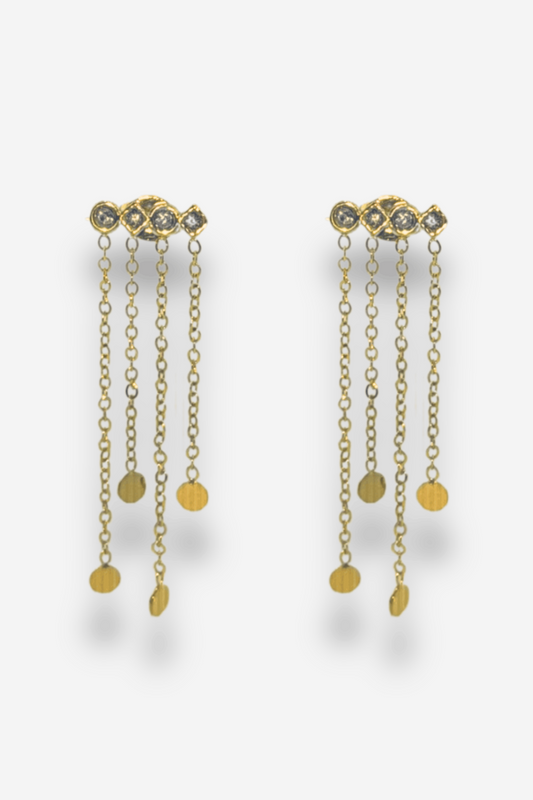 Bijou en acier inoxydable
Boucles d'oreilles à strass avec pendentifs pampilles.
Boucles d'oreille en acier inoxydable destiny sisters bay
Fermoir type poussette pour un maintien sécurisé.