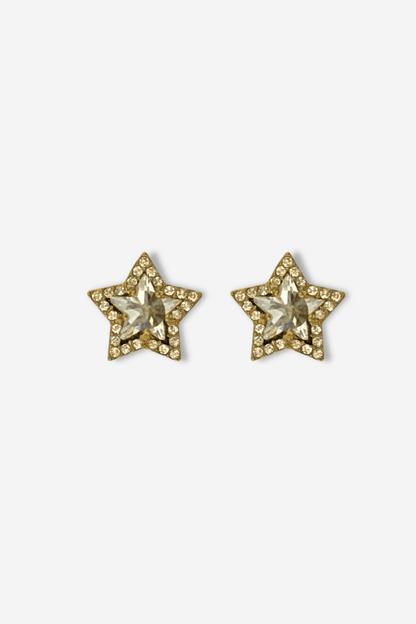 Boucles d'oreilles star en acier inoxydable à strass sisters bay