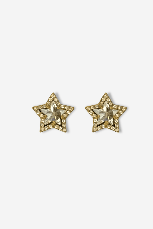Boucles d'oreilles star en acier inoxydable à strass sisters bay