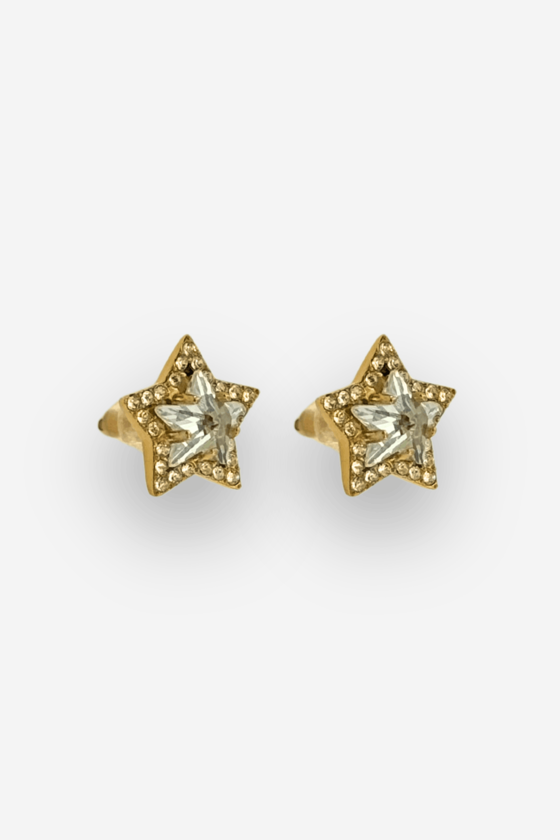Boucles d'oreilles star en acier inoxydable à strass sisters bay