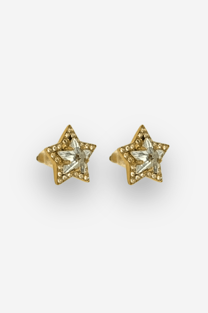 Boucles d'oreilles star en acier inoxydable à strass sisters bay