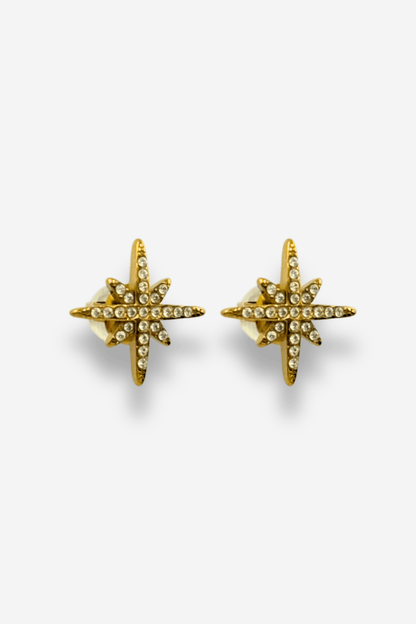 Boucles doreilles a strass eclipse acier inoxydable sisters bay a clou dorées