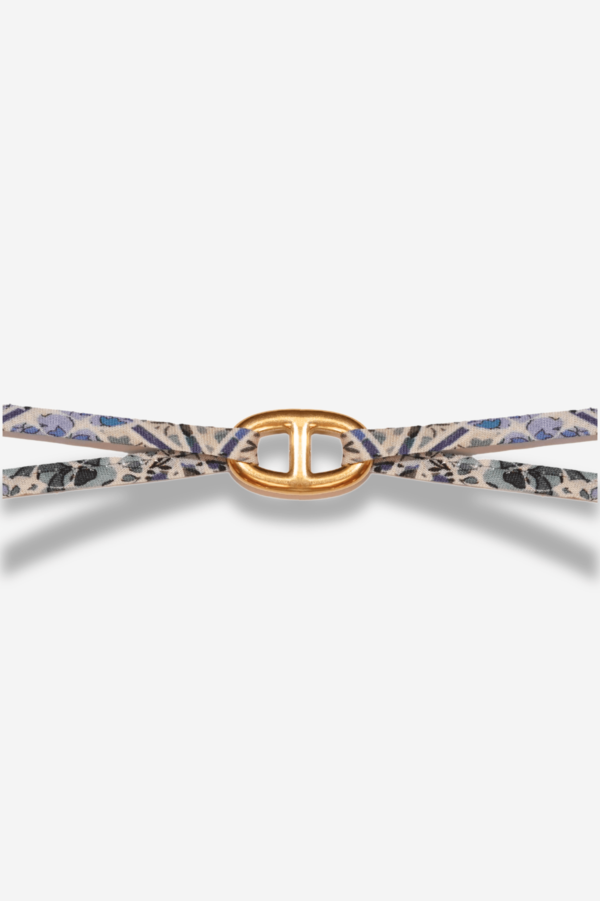 Bracelet Liberty coloré avec maillon bleu en acier, modèle réglable idéal pour l’été et la rentrée, accessoire mode fait main. SISTERS BAY