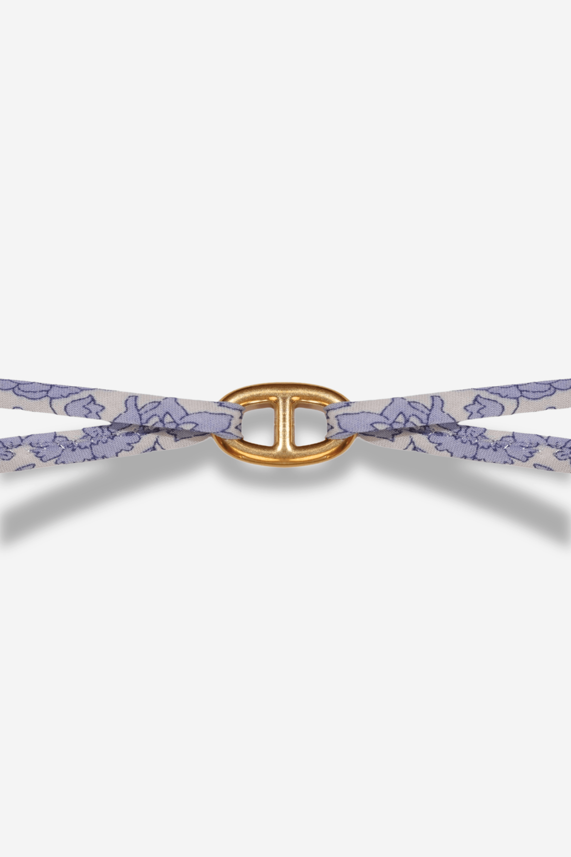 Bracelet Liberty coloré bleu clair avec maillon bleu en acier, modèle réglable idéal pour l’été et la rentrée, accessoire mode fait main. Sisters Bay
