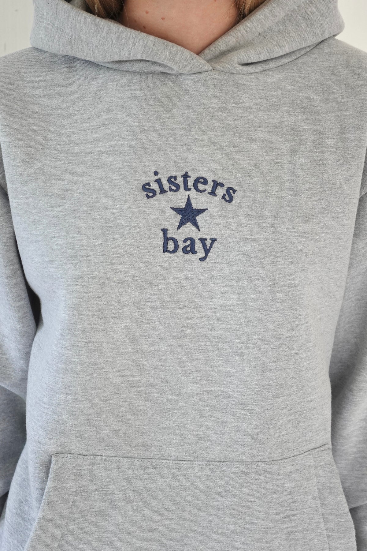 Sweat-shirt SISTER - Gris brodé navy