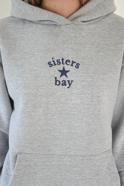 Sweat-shirt SISTER - Gris brodé navy