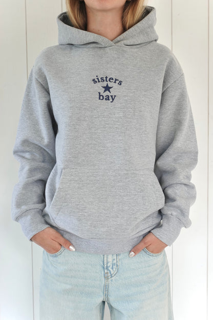 Sweat-shirt SISTER - Gris brodé navy