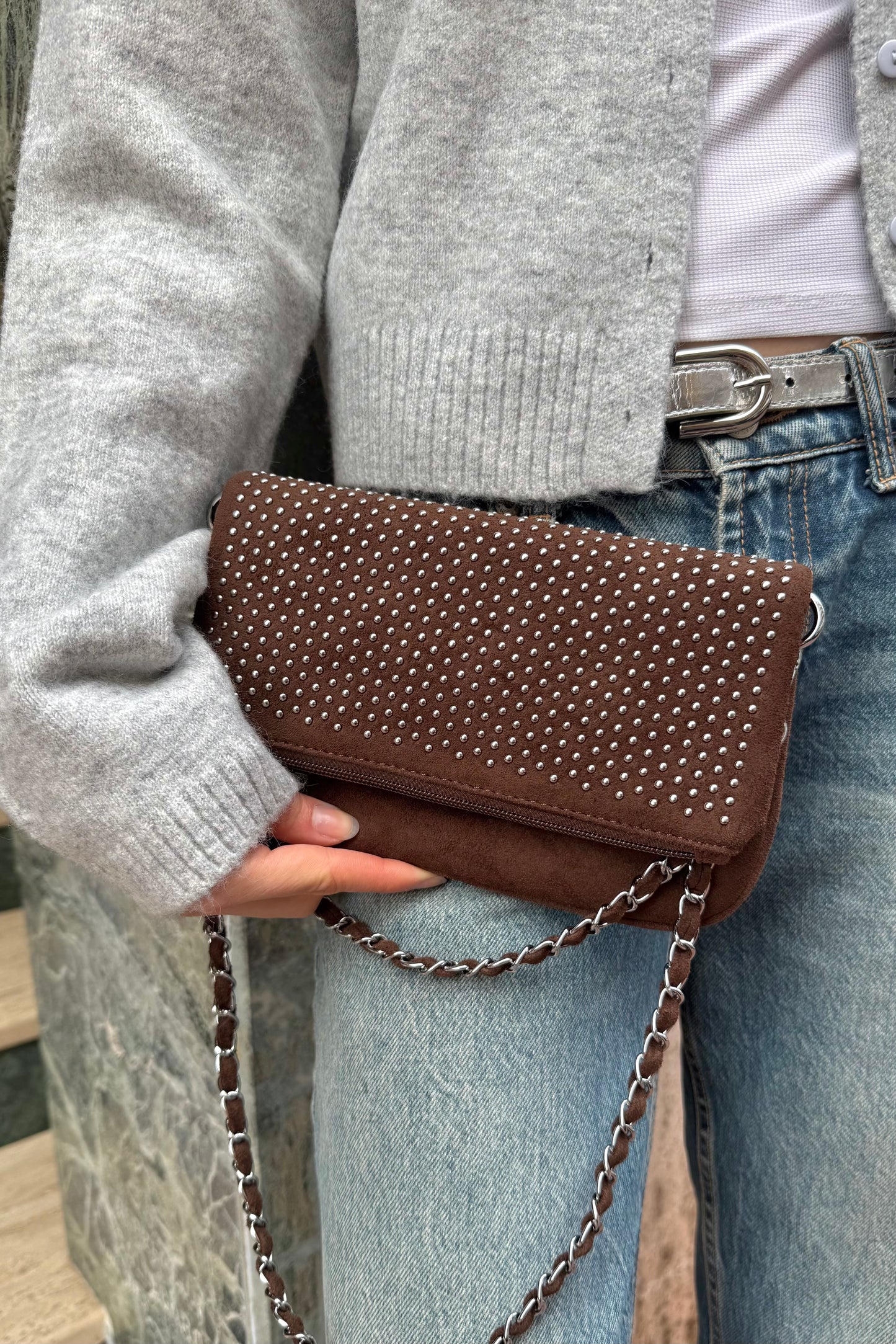 Pochette STUD - Chocolat