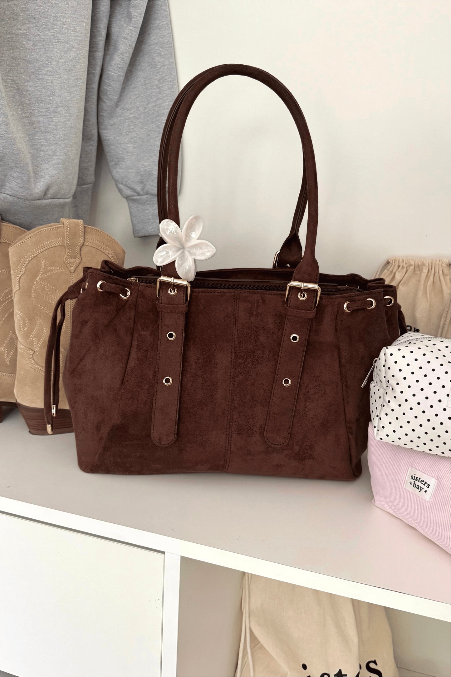 SAC EAST SIDE SISTERS BAY POUR LES COURS CHOCOLAT SUEDDE
