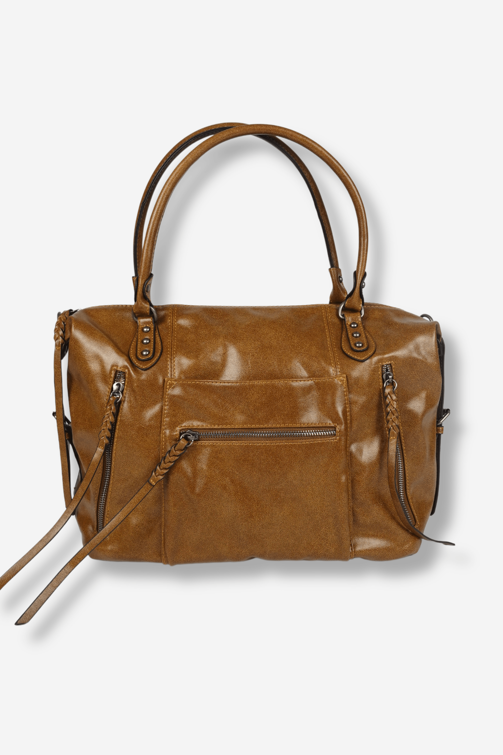 Sac à main DOWNTOWN en coloris marron, idéal pour les cours, le travail ou les voyages. Dispose d’une bandoulière et de plusieurs poches intérieures. Dimensions : 35x28x13,5 cm. Composition : 100% polyester. Un choix pratique et élégant pour le quotidien chez Sisters Bay.