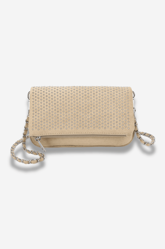 Sac beige clouté à effet suède Avec bandoulière pochette sisters bay