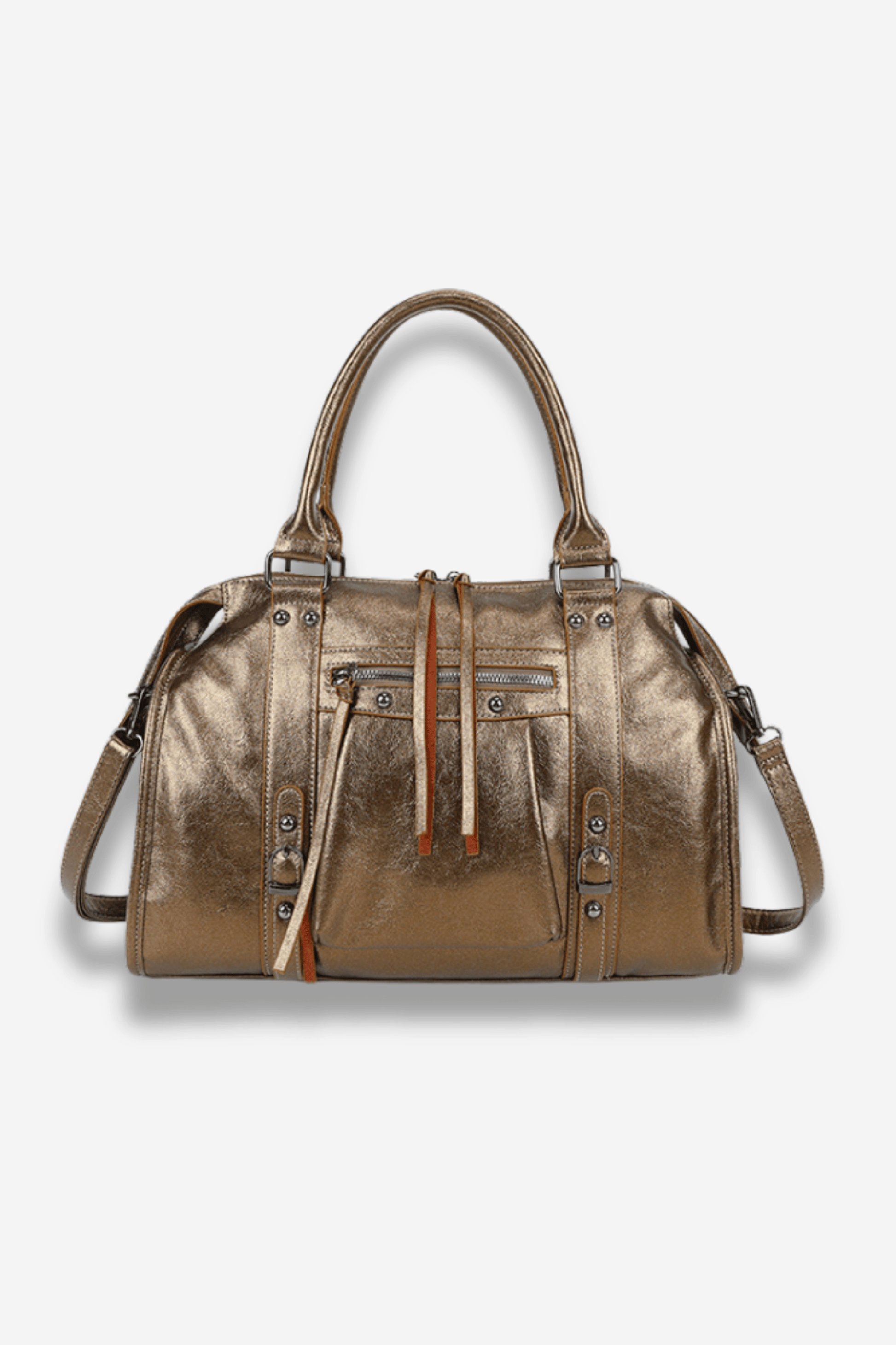 Sac à main Everyday Bronze Sisters Bay, effet métallisé chic. Pratique avec poches intérieures et bandoulière, idéal cours & travail.