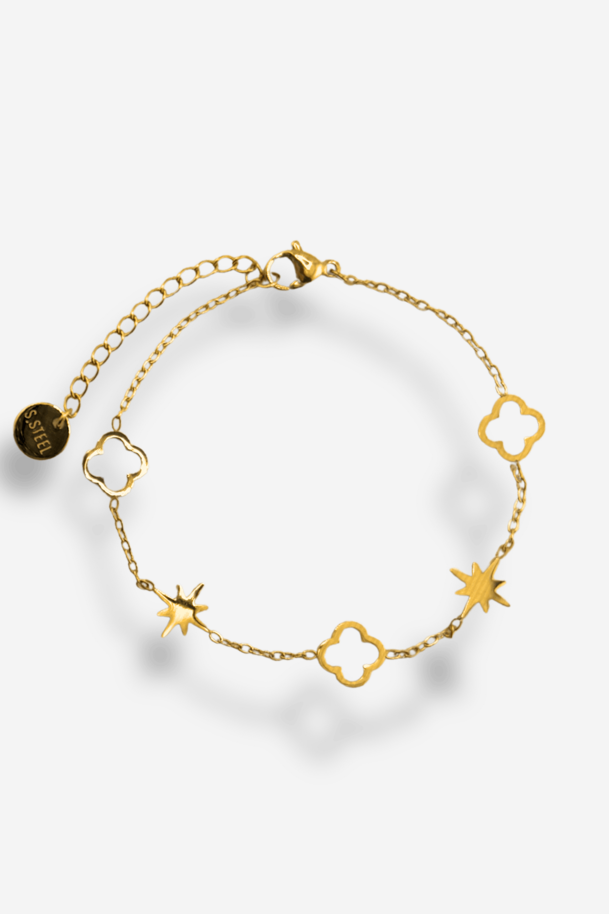 bracelet lucky star en acier inoxydable sisters bay doré existe aussi en argenté à assortir avec le collier lucky star 