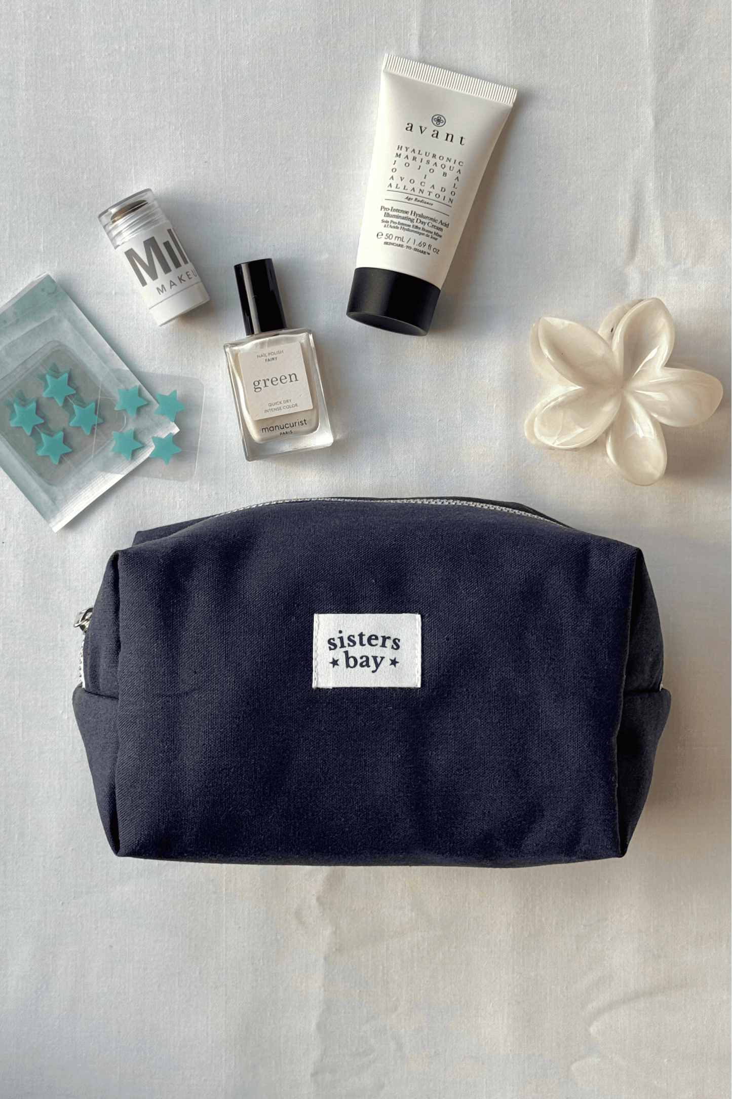 trousse sisters bay navy pour maquillage et voyage intérieur