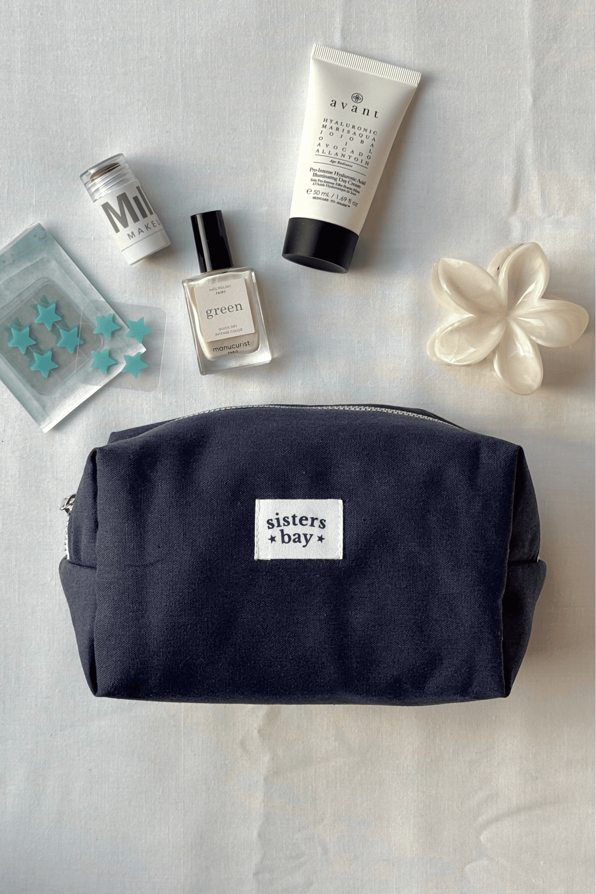 trousse sisters bay navy pour maquillage et voyage intérieur